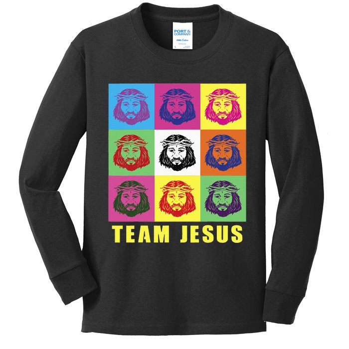 Team Jesus, Christian Team Jesus Faith, Bible Verse Costume Kids Long Sleeve Shirt