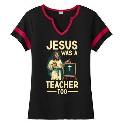 Teaching Jesus Christ Religion Christian School Teacher Ladies Halftime Notch Neck Tee