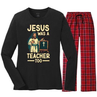 Teaching Jesus Christ Religion Christian School Teacher Women's Long Sleeve Flannel Pajama Set 