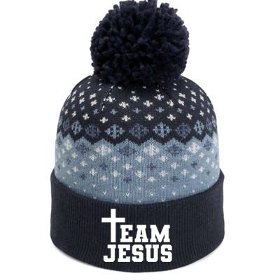 Team Jesus Christian Design The Baniff Cuffed Pom Beanie