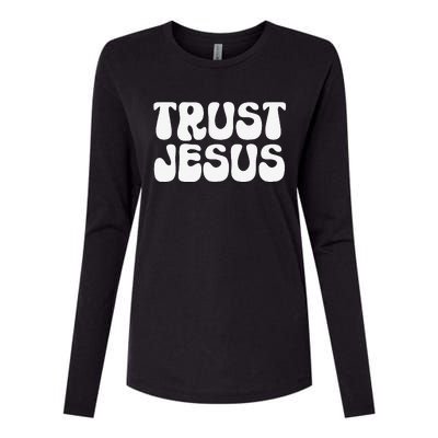 Trust Jesus Christian Faith In God Our Lord Womens Cotton Relaxed Long Sleeve T-Shirt