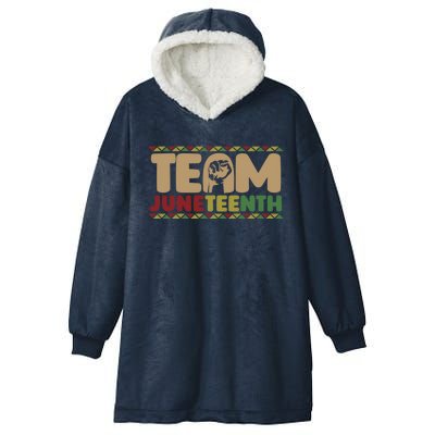 Team Juneteenth Cool Gift June 1865 African American Black History Gift Hooded Wearable Blanket