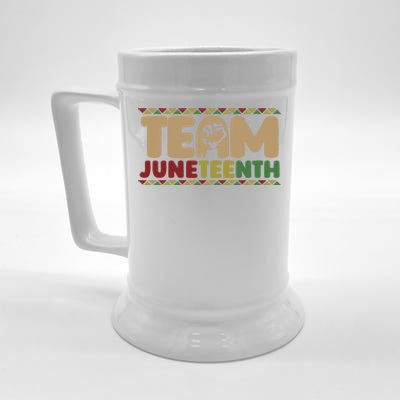 Team Juneteenth Cool Gift June 1865 African American Black History Gift Beer Stein