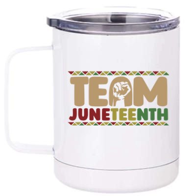 Team Juneteenth Cool Gift June 1865 African American Black History Gift 12 oz Stainless Steel Tumbler Cup