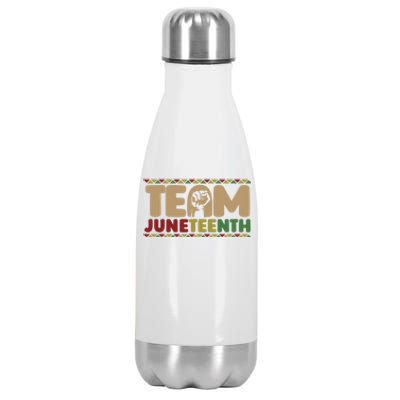 Team Juneteenth Cool Gift June 1865 African American Black History Gift Stainless Steel Insulated Water Bottle