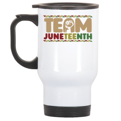 Team Juneteenth Cool Gift June 1865 African American Black History Gift Stainless Steel Travel Mug