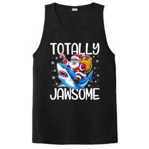 Totally Jawsome Christmas Shark Santa Hat Lights Snowflakes Gift PosiCharge Competitor Tank