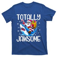 Totally Jawsome Christmas Shark Santa Hat Lights Snowflakes Gift T-Shirt