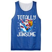 Totally Jawsome Christmas Shark Santa Hat Lights Snowflakes Gift Mesh Reversible Basketball Jersey Tank