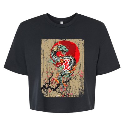 Traditional Japanese Dragon Art Japan Bella+Canvas Jersey Crop Tee