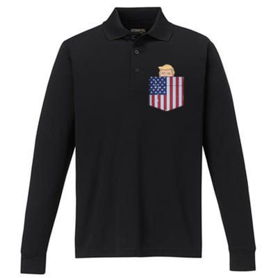 Trump J D Vance 2024 Performance Long Sleeve Polo