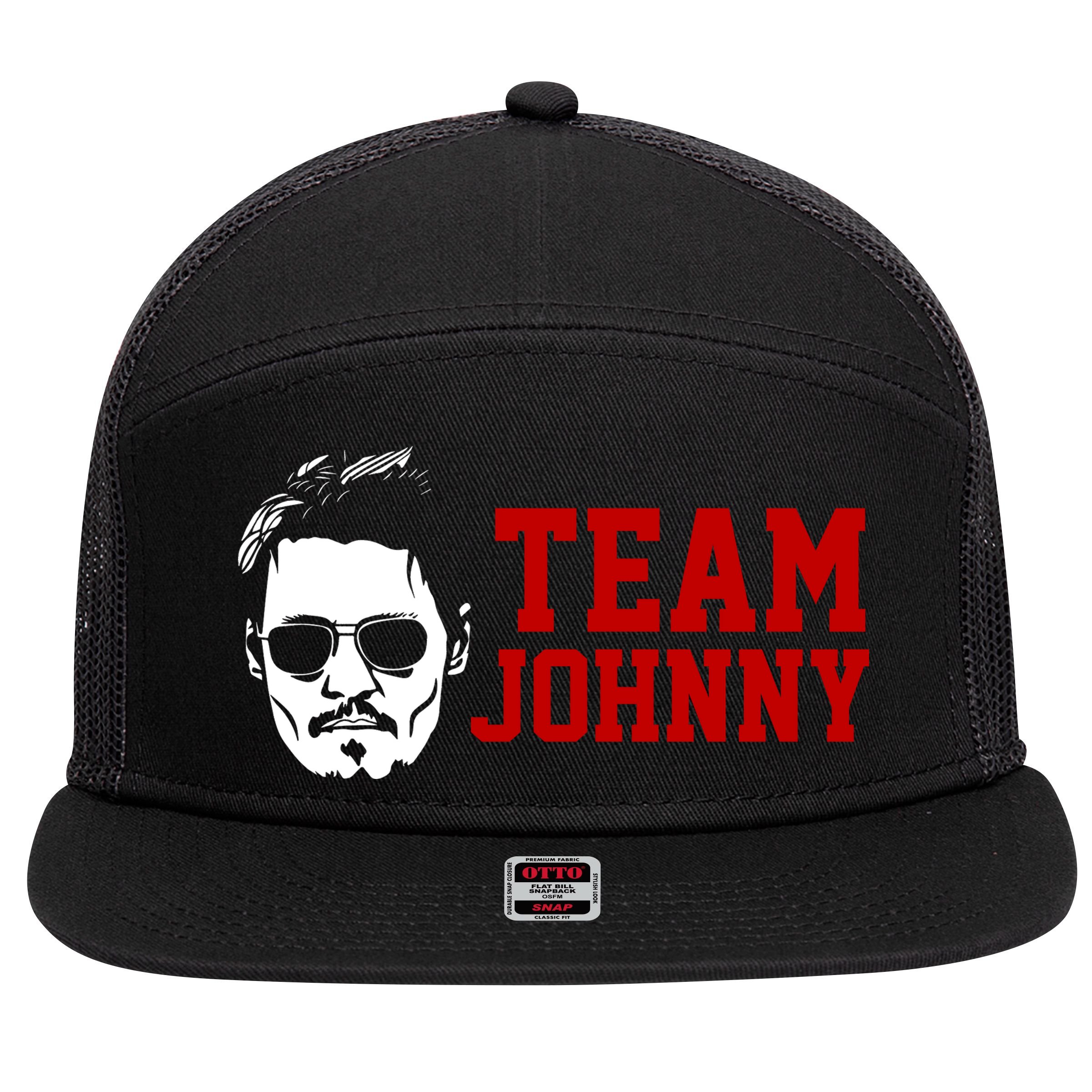 Team Johnny Depp 7 Panel Mesh Trucker Snapback Hat