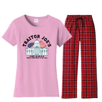 Traitor Joe's EST 01 20 21 Funny Anti Biden Tee Women's Flannel Pajama Set