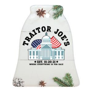 Traitor Joe's EST 01 20 21 Funny Anti Biden Tee Ceramic Bell Ornament