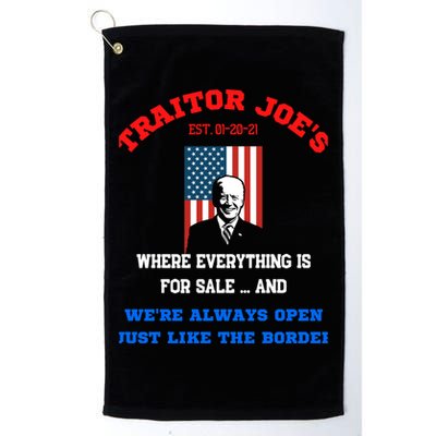 Traitor Joes Funny Anti Biden Platinum Collection Golf Towel