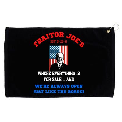 Traitor Joes Funny Anti Biden Grommeted Golf Towel