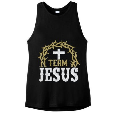 Team Jesus For Christian And True Believer Ladies PosiCharge Tri-Blend Wicking Tank