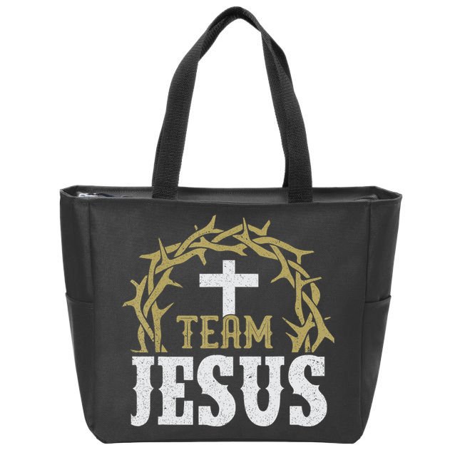Team Jesus For Christian And True Believer Zip Tote Bag