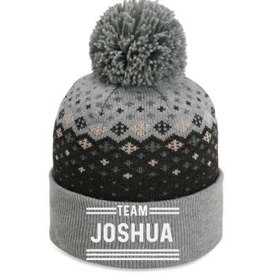 Team Joshua Family Name The Baniff Cuffed Pom Beanie