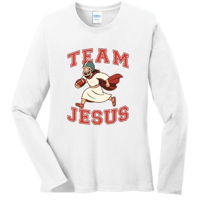 Team Jesus Football Ladies Long Sleeve Shirt