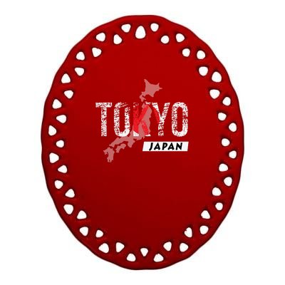 Tokyo Japan | Flag Japan Ceramic Oval Ornament