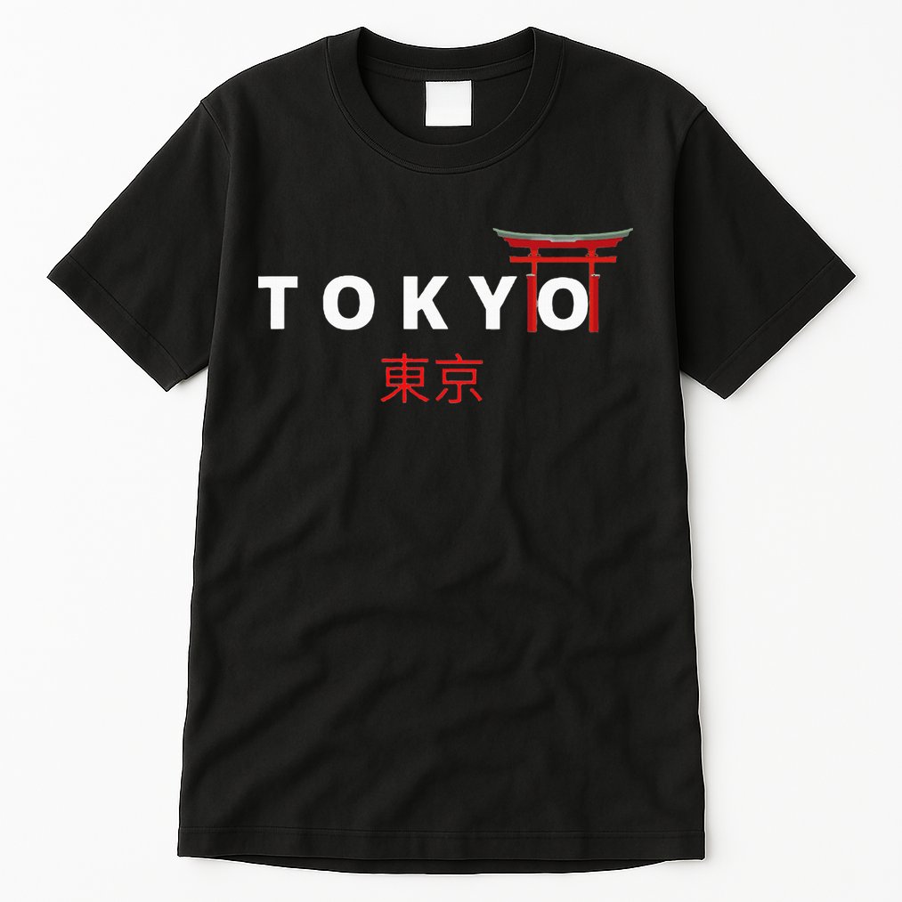 Tokyo Japanese Fonts Kanji Japan Desing Tall T-Shirt