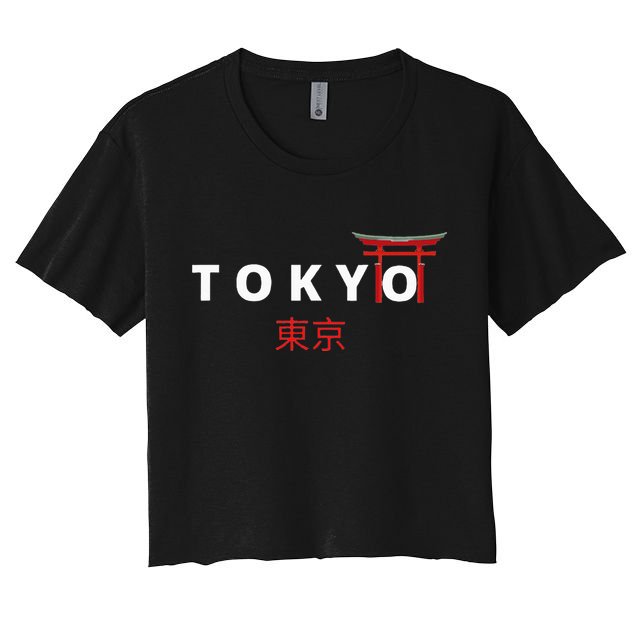 Tokyo Japanese Fonts Kanji Japan Desing Crop Top