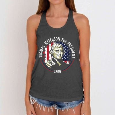 Thomas Jefferson For President Funny Quote Patriotic Gift Women's Knotted Racerback Tank