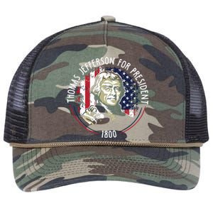 Thomas Jefferson For President Funny Quote Patriotic Gift Retro Rope Trucker Hat Cap