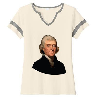 Thomas Jefferson Founding Father Liberty Conservative Thomas Jefferson Ladies Halftime Notch Neck Tee