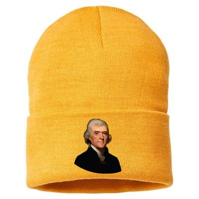 Thomas Jefferson Founding Father Liberty Conservative Thomas Jefferson Sustainable Knit Beanie