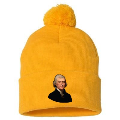 Thomas Jefferson Founding Father Liberty Conservative Thomas Jefferson Pom Pom 12in Knit Beanie