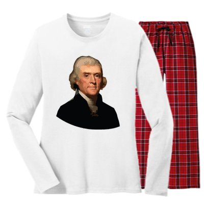 Thomas Jefferson Founding Father Liberty Conservative Thomas Jefferson Women's Long Sleeve Flannel Pajama Set 