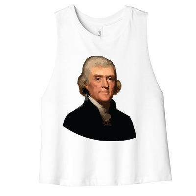 Thomas Jefferson Founding Father Liberty Conservative Thomas Jefferson Women's Racerback Cropped Tank