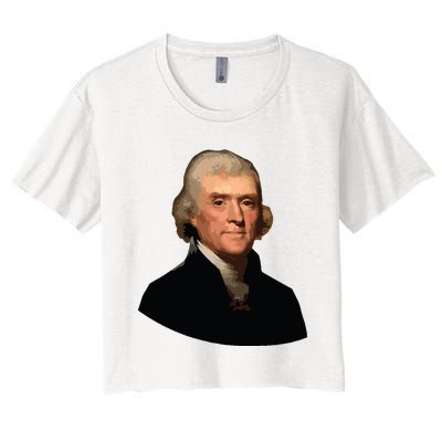 Thomas Jefferson Founding Father Liberty Conservative Thomas Jefferson Women's Crop Top Tee