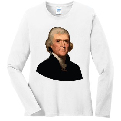 Thomas Jefferson Founding Father Liberty Conservative Thomas Jefferson Ladies Long Sleeve Shirt