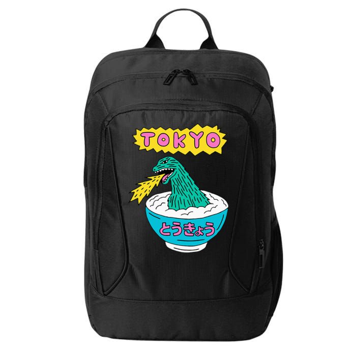 Tokyo Japan Funny Vintage Monster Attack On Soup Ramen Gifts City Backpack