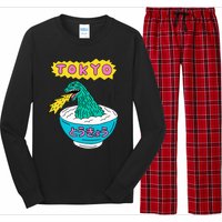 Tokyo Japan Funny Vintage Monster Attack On Soup Ramen Gifts Long Sleeve Pajama Set