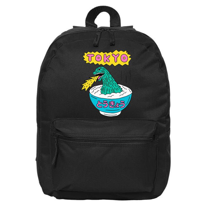 Tokyo Japan Funny Vintage Monster Attack On Soup Ramen Gifts 16 in Basic Backpack