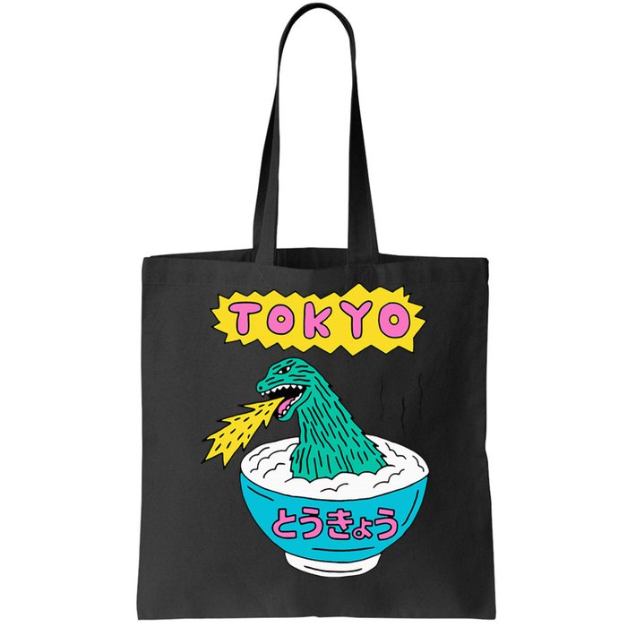 Tokyo Japan Funny Vintage Monster Attack On Soup Ramen Gifts Tote Bag