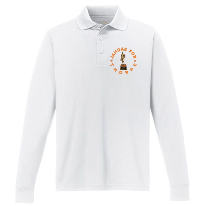 Texas Jahdae For Thorpe Longhorns Performance Long Sleeve Polo