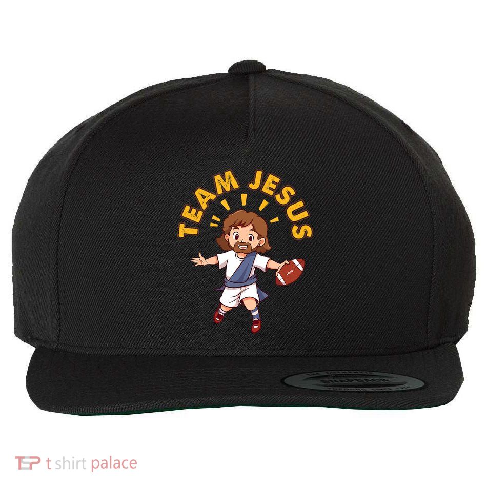 Team Jesus Football Player Christian Christmas Football Wool Snapback Cap