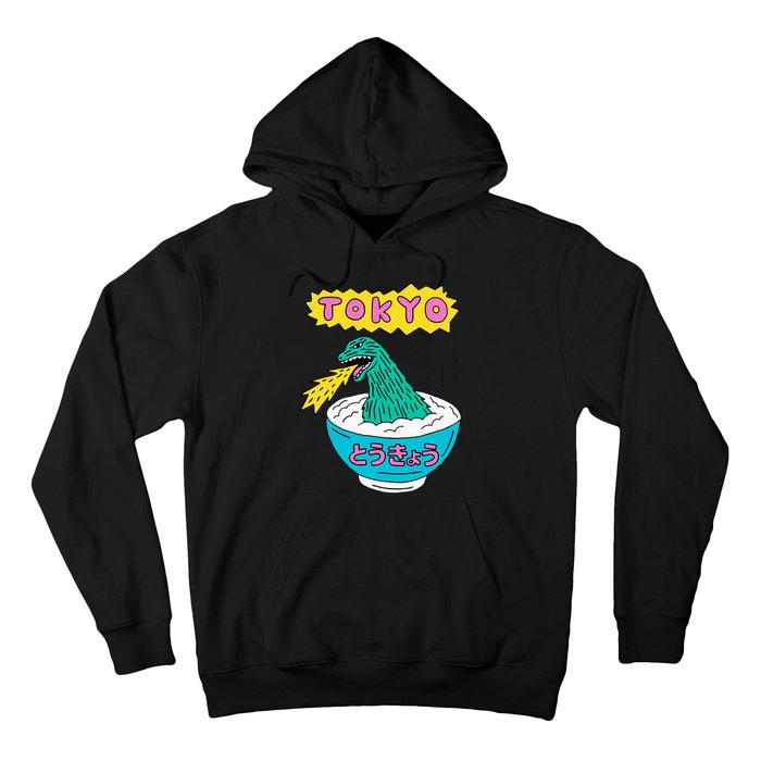 Tokyo Japan Funny Vintage Monster Attack On Soup Ramen Gifts Hoodie