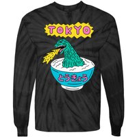 Tokyo Japan Funny Vintage Monster Attack On Soup Ramen Gifts Tie-Dye Long Sleeve Shirt