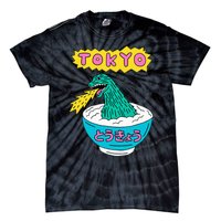 Tokyo Japan Funny Vintage Monster Attack On Soup Ramen Gifts Tie-Dye T-Shirt