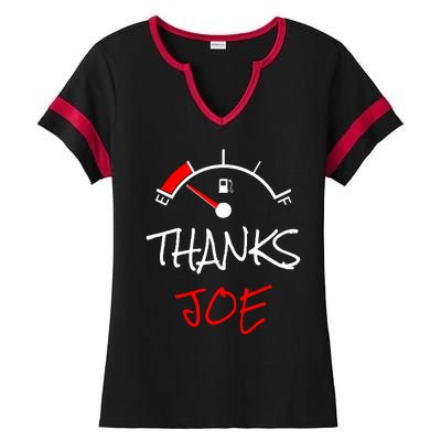 Thanks Joe Gas Tank On E Anti Biden Ladies Halftime Notch Neck Tee