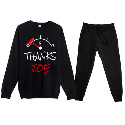 Thanks Joe Gas Tank On E Anti Biden Premium Crewneck Sweatsuit Set