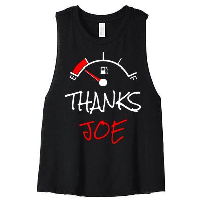 Thanks Joe Gas Tank On E Anti Biden Women's Racerback Cropped Tank