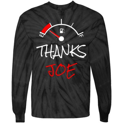 Thanks Joe Gas Tank On E Anti Biden Tie-Dye Long Sleeve Shirt