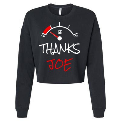Thanks Joe Gas Tank On E Anti Biden Cropped Pullover Crew
